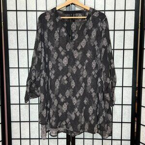 Maurice sheer black and white blouse